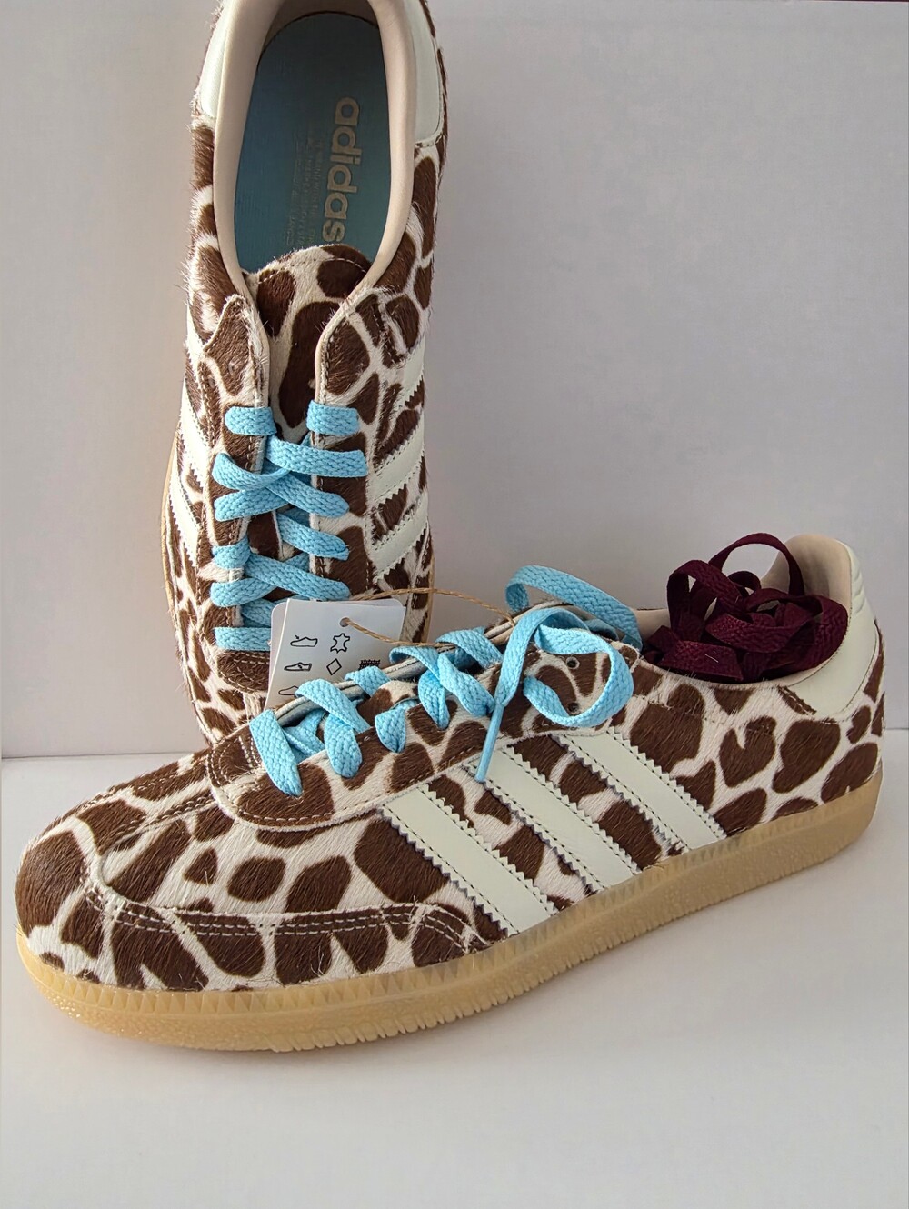 adidas Women’s Giraffe Print Samba Sneaker - Brown/Blue